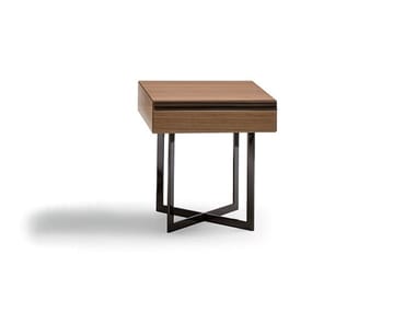 PROFILE - Contemporary style square engineered wood bedside table with drawers by Bodema