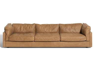 SQUARE GROUND - 3 seater leather sofa by DE PADOVA