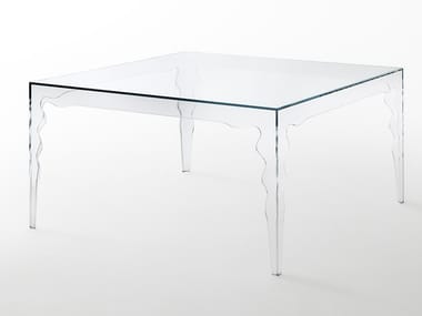 JABOT - Square crystal table by Glas Italia