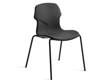 STEREO IMPILABILE IMBOTTITA FRONTALMENTE - Upholstered stackable fabric chair by Casamania & Horm