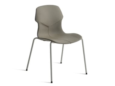 STEREO IMPILABILE IMBOTTITA FRONTE/RETRO - Upholstered stackable fabric chair by Casamania & Horm