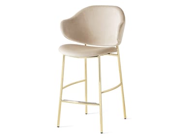 HOLLY - High fabric stool with footrest by Calligaris