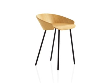 KARL - Low wooden stool by Frezza