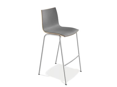 ONYX BARSTOOL - Upholstered beech stool with footrest by Casala