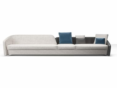 STRATUM - Modular leather and fabric sofa with removable cover by Reflex