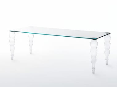 POST MODERN - Rectangular crystal table by Glas Italia