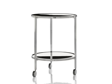 TAMBOUR - Low aluminium coffee table with castors by Magis