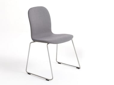 TATE SOFT - Sled base stackable fabric chair by Cappellini