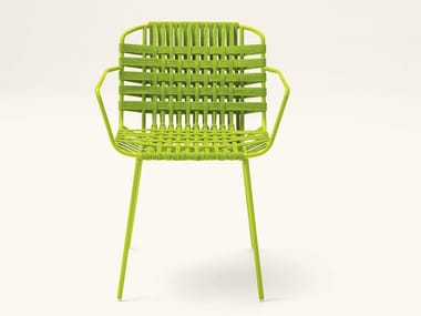 TELAR - Synthetic fibre chair with armrests by Paola Lenti