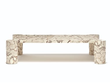 TEMPIO - Rectangular marble coffee table by Natuzzi Italia