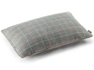 LORO PIANA INTERIORS - Check rectangular wool cushion by Poltrona Frau