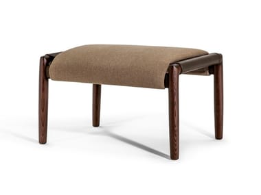 TIMES LOUNGE - Upholstered fabric footstool by Poltrona Frau