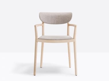 TIVOLI 2806 - Upholstered ash chair with armrests by Pedrali