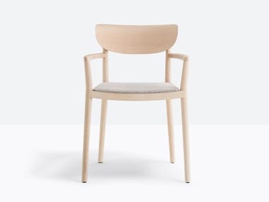 TIVOLI 2807 - Upholstered ash chair with armrests by Pedrali