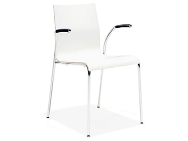 NOA III - Stackable melamine training chair with armrests by Casala