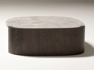 TRAMPOLINO - Square ash and marble coffee table by Tacchini