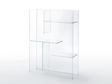 TRANSFIX - Freestanding crystal bookcase by Glas Italia