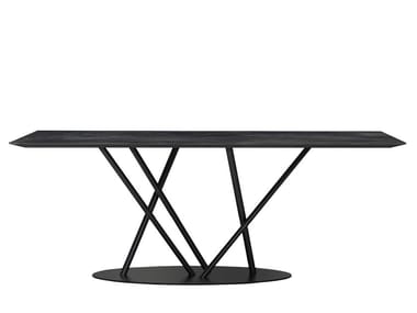 TUBE - Rectangular glass ceramic dining table by Tonon