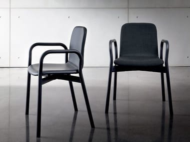 TWO TONE - Upholstered chair with armrests by Sovet Italia