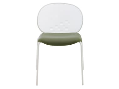 UNBEAUMATIN - Steel garden chair with integrated cushion by Ligne Roset