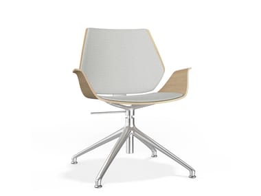 CENTURO IV - Swivel trestle-based height-adjustable wooden chair by Casala