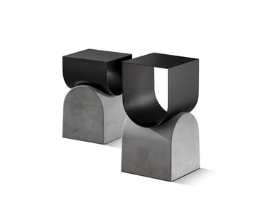 VAGUE - Magazine rack in metal and concrete by Bonaldo