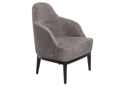 VENICE BERGERE - Contemporary style upholstered nabuk armchair with armrests with headrest by Paolo Castelli