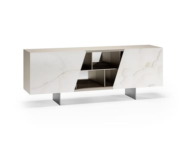 VERTIGO - Glass sideboard with sliding doors by Reflex