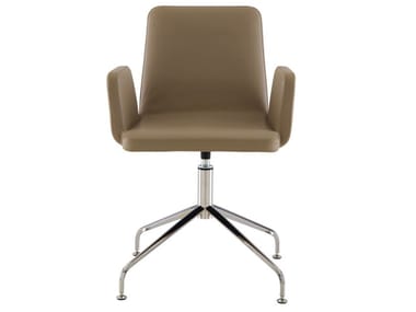 VIK - Swivel fabric chair with 4-spoke base with armrests by Ligne Roset