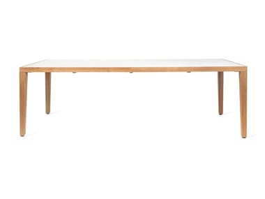 VOLTA - Rectangular teak garden table with ceramic top by Vincent Sheppard