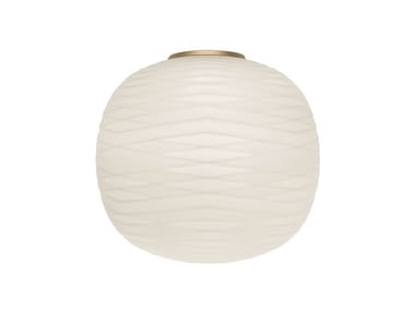 GEM SEMI - Etched glass wall light by Foscarini