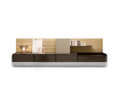 AVENUE - Wall-mounted wooden storage wall by Kristalia