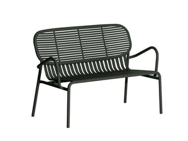 WEEK-END - Powder coated aluminium garden bench with armrests by Petite Friture