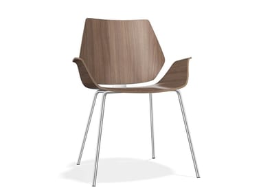 CENTURO III - Wooden chair with armrests by Casala