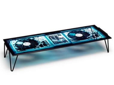 XRAYDIO - Rectangular crystal and steel coffee table by Moroso