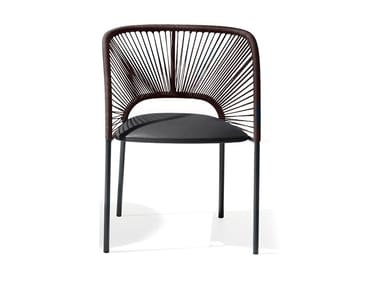 YUMI - Chair with armrests and woven back by Moroso