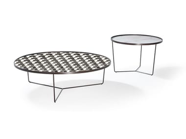 ZENO - Round glass coffee table by Reflex