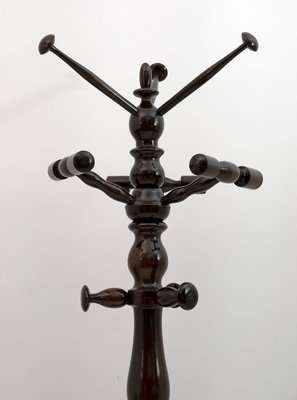 Half-Century Italian Walnut Ground Coat Rack with Umbrella Stand, 1950s-FER-1126489