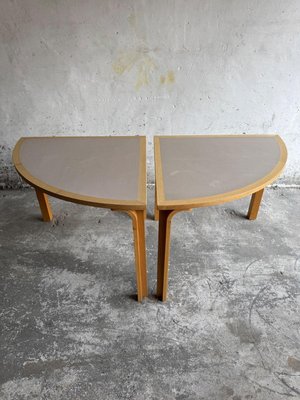 Half Light Gray Bent Beechwood Dining Table by Rud Thygesen & Johnny Sorensen for Magnus Olesen, Denmark, 1970s, Set of 2-PDG-2016850