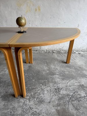 Half Light Gray Bent Beechwood Dining Table by Rud Thygesen & Johnny Sorensen for Magnus Olesen, Denmark, 1970s, Set of 2-PDG-2016850