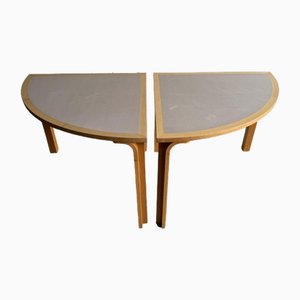 Half Light Gray Bent Beechwood Dining Table by Rud Thygesen & Johnny Sorensen for Magnus Olesen, Denmark, 1970s, Set of 2-PDG-2016850