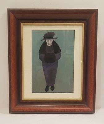 Halina Dąbrowska, Portrait of Grandmother, Poland, 1964, Oil on Canvas, Framed-AOU-1436144