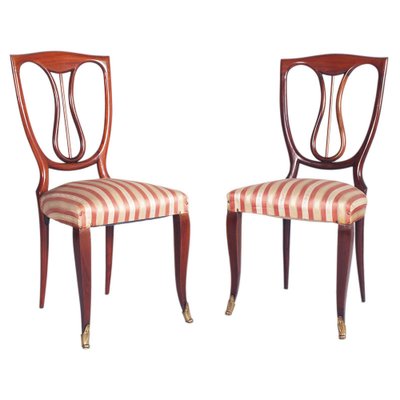 Hall Chairs in Mahogany Attributed to Melchiorre Bega, 1940s, Set of 2-NJV-1264286