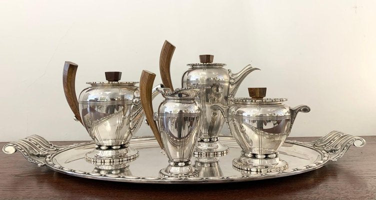 Hallmarked Art Deco Silver Plated Service Set from Durousseau & Raynaud, France-FGA-1001135