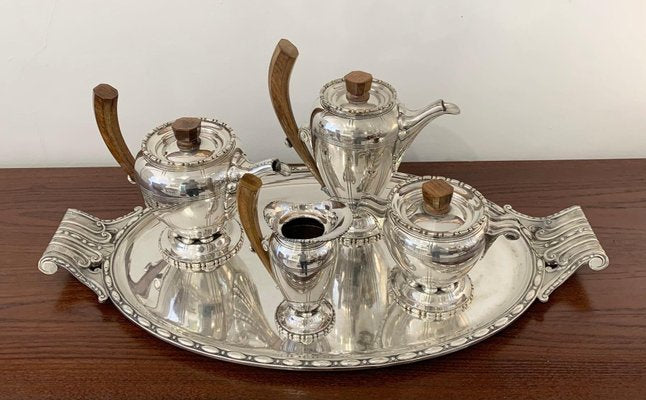 Hallmarked Art Deco Silver Plated Service Set from Durousseau & Raynaud, France-FGA-1001135