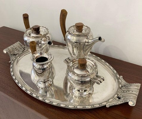 Hallmarked Art Deco Silver Plated Service Set from Durousseau & Raynaud, France-FGA-1001135