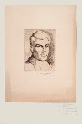 Halman Hagelstam, Portrait of Pierre Guastalla, Etching, 1926-ZCI-802554