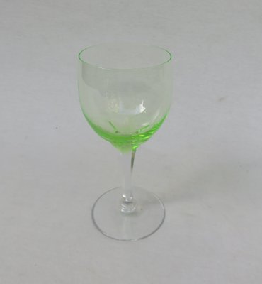 Hand Blown Art Nouveau Uranium Glass Wine Glasses, Set of 8-EY-828726