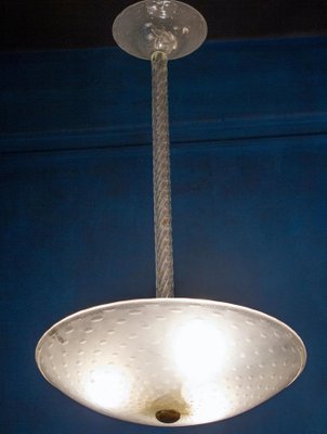 Hand-Blown Glass Pendant Lantern, 1940s-MBH-1032374