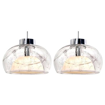 Hand Blown Glass Pendant Lights from Doria, Germany, 1970s, Set of 2-VDW-959075